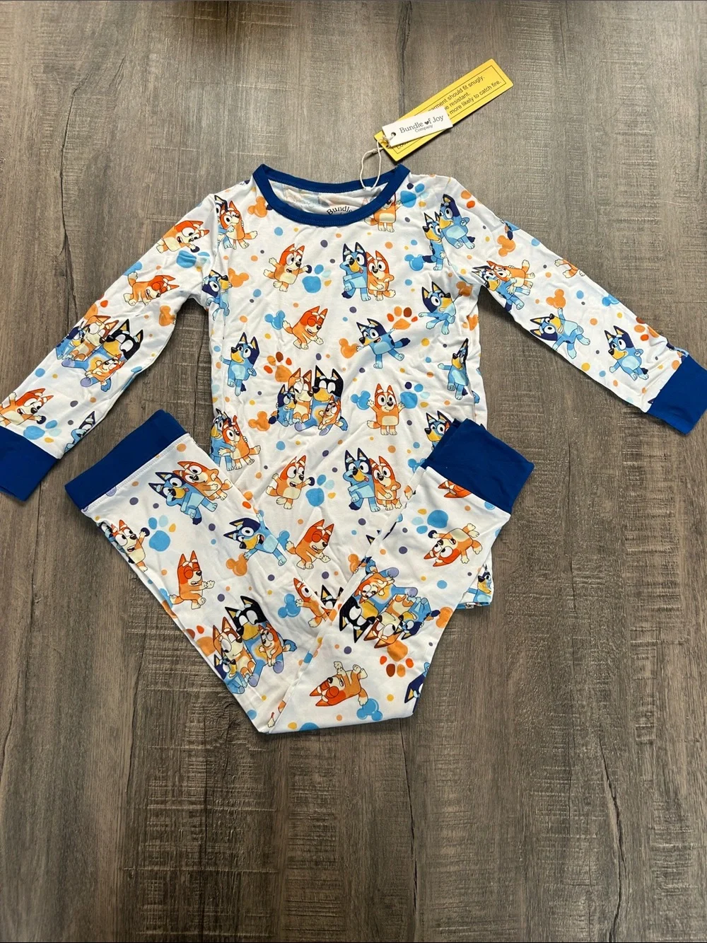 Blue & White Bluey Kids Pajama Set - Soft Bamboo